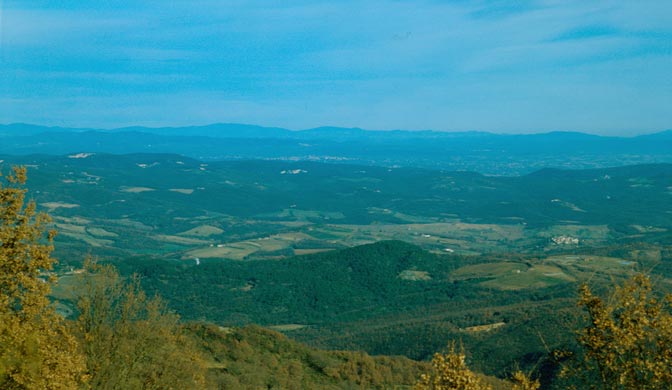 view from the hill of Montieri to Chiusdino